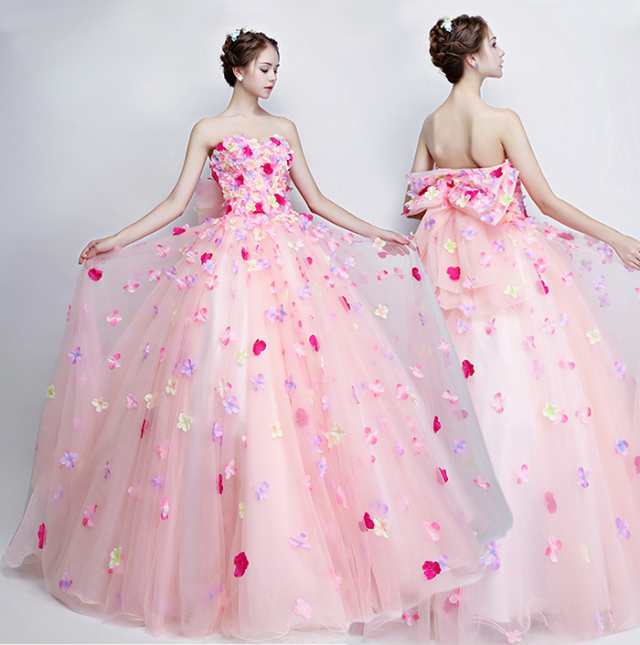 ウエディングドレス ロングドレス 演奏会 カラードレス 花嫁ドレス 編み上げタイプ オフショルダー プリンセスドレス 妊娠ドレス 妊婦さ