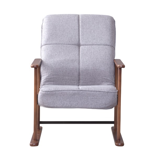 パーソナルチェア 高座椅子 幅56cm S グレー 木製 スチール リクライニング 肘付き 高さ調節 折りたたみ 組立品 リビング