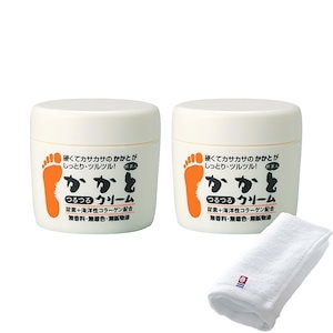 正規販売代理店 定価より10%OFF かかとつるつるクリーム 100g 2個 セット 今治タオル付き かかとクリーム 角質ケア かかとケア かかと 肘 膝 クリーム 温泉コスメ 旅美人