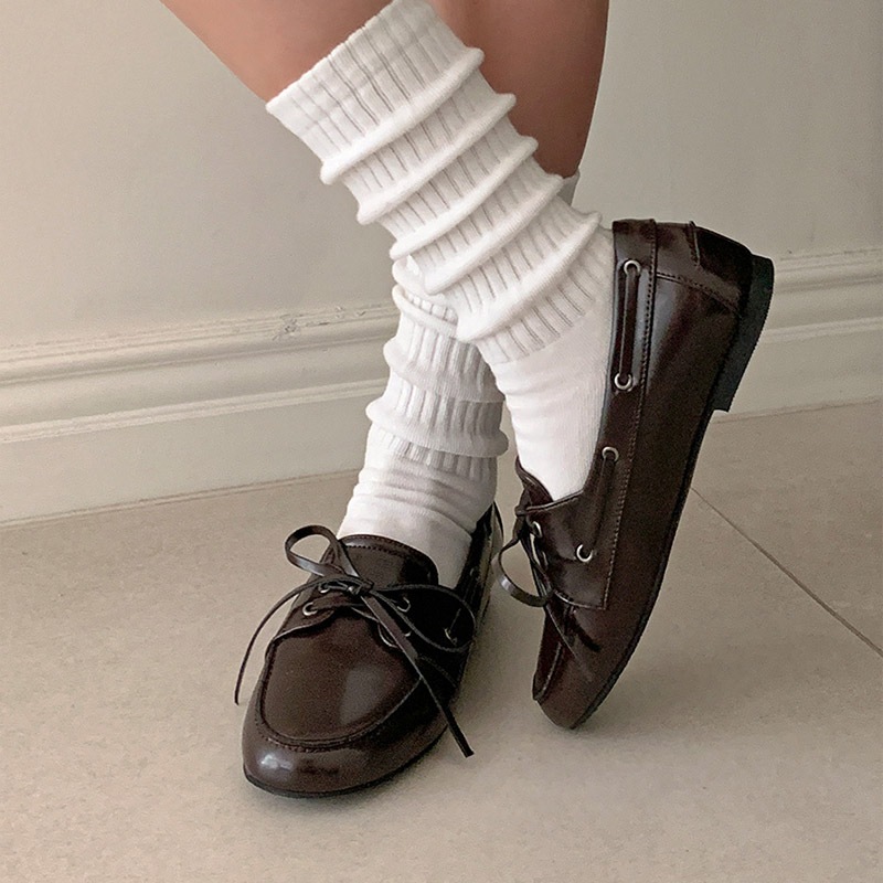 [tac0405] 韓国ファッションリボンストラップローファー