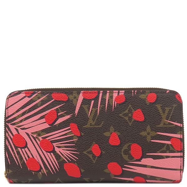 ルイヴィトン LOUIS VUITTON 長財布 ジャングルドット ジッピー ウォレット モノグラムキャンバス モノグラム×ジャングルドット ゴールド金具 ラウンドファスナー 茶 M41908 GI1