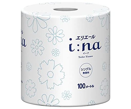 エリエール 大王製紙 エリエールi:na イーナ トイレットティシュー シングル100m 個包装・無香料 1ケース 72個入 21001140
