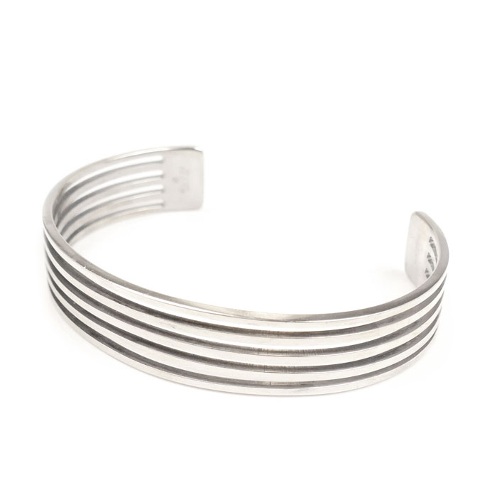 GUCCI グッチ シルバー925 5連ストライプ バングル 22.9g ユニセックス 中古