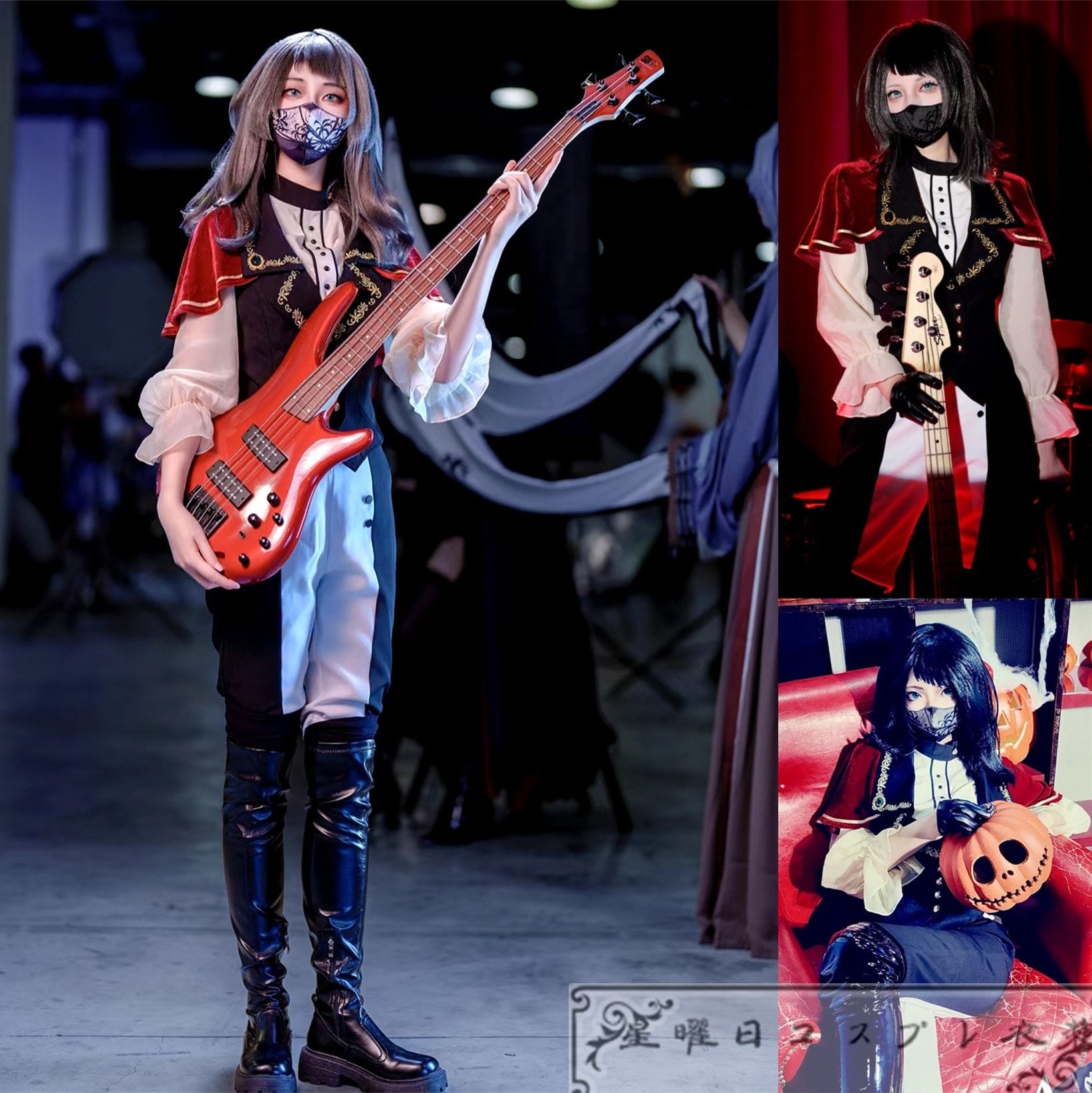 在庫品 バンドリ！ ガールズバンドパーティ！ 八幡海鈴 Ave Mujica ティモリス マスク付き コスプレ衣装 コスチューム