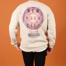 WAS NEW YORK CITY 背面プリント起毛スウェットシャツ