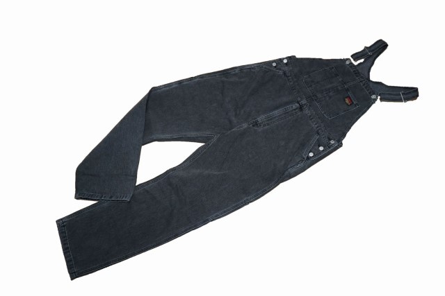 オーバーオール 黒 ユーズド加工 79107-0006 メンズ ワークウエア