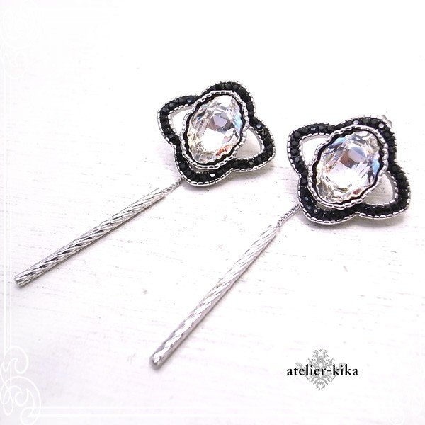 付け替えキャッチ付きピアス きらきら デコレーション ジュエルデコ atelier-kika [ アトリエキカ ] アクセサリー/ハンドメイド/作家