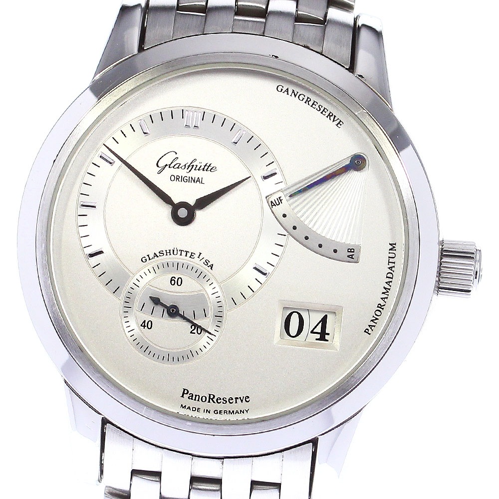 グラスヒュッテ・オリジナル GLASHUTTE ORIGINAL 65-01-02-02-14 パノリザーブ パワーリザーブ 手巻き メンズ 箱・保証書付き_802318【中古】