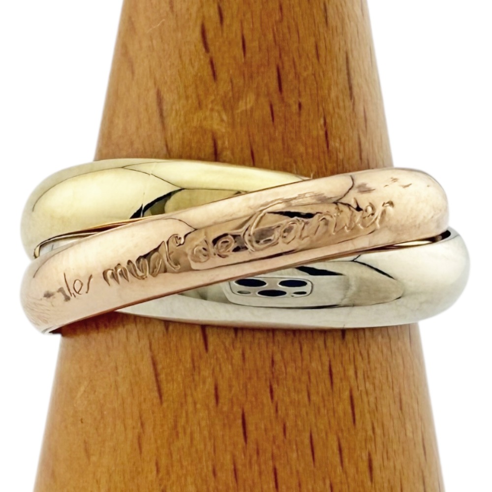 カルティエ トリニティ リング 指輪 14号 18金 K18イエローゴールド CARTIER 中古 美品
