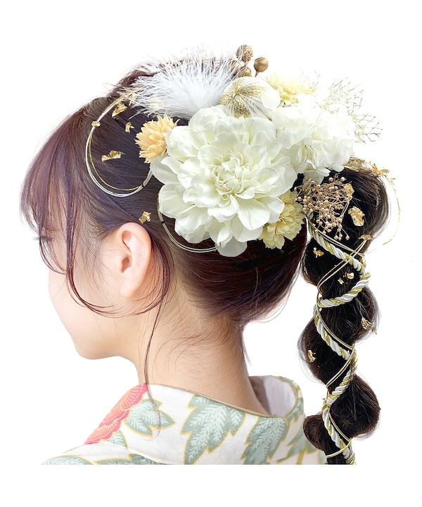 成人式　振袖　髪飾り　ホワイト　JZOON
