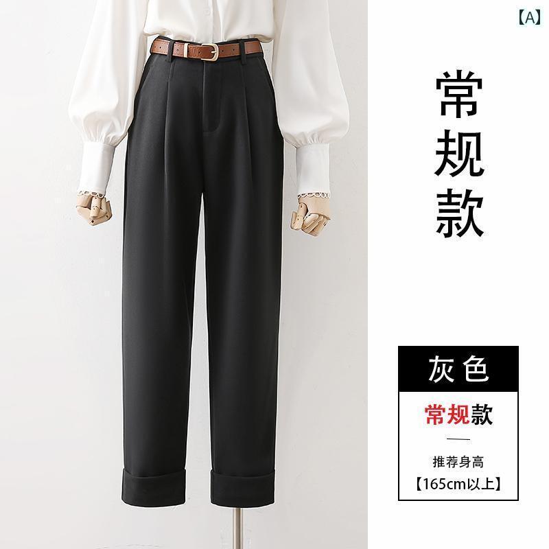 パンツ レディース ボトムス 通勤 ストレート カット ベルベット 九分丈 スーツ 秋冬 シンプル 快適 狭い カジュアル