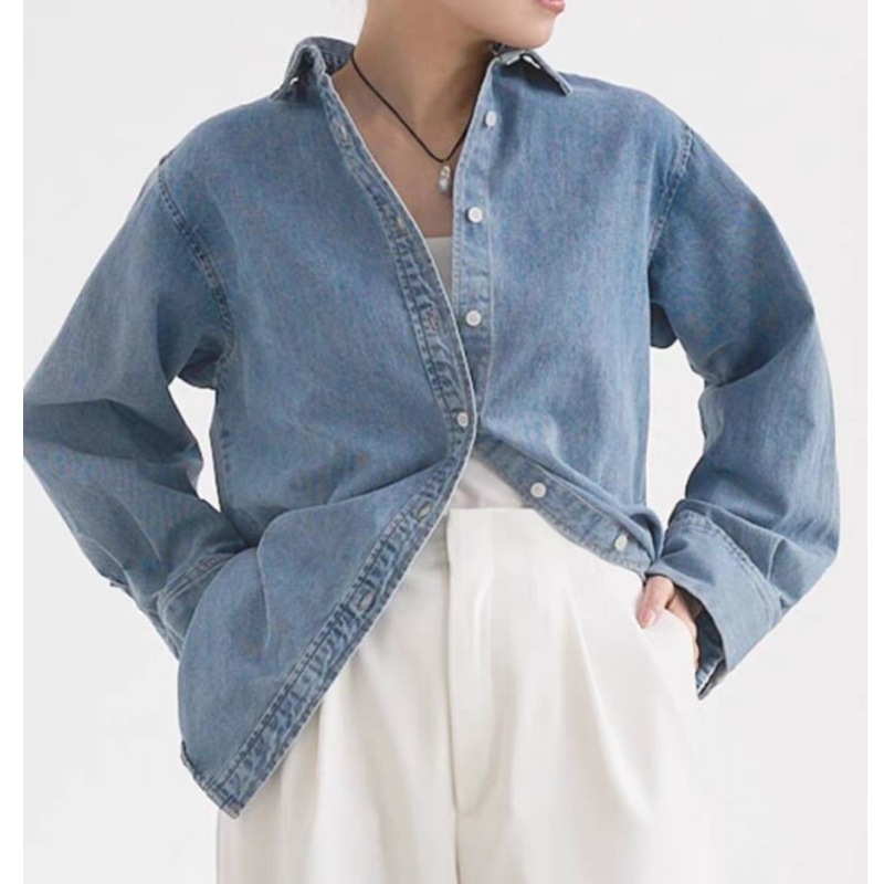 IENA レディース 長袖 シャツ デニムシャツ カジュアル おしゃれ トップス 着痩せ 体型カバー ゆったり無地 ジャケット普段着 オシャレ