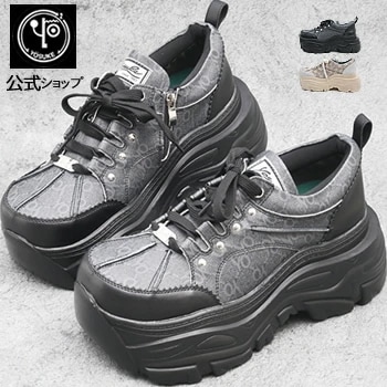 ヨースケ YOSUKE 厚底スニーカー メンズ モノグラム柄 9cm 厚底フラットトラックソール 8,028円