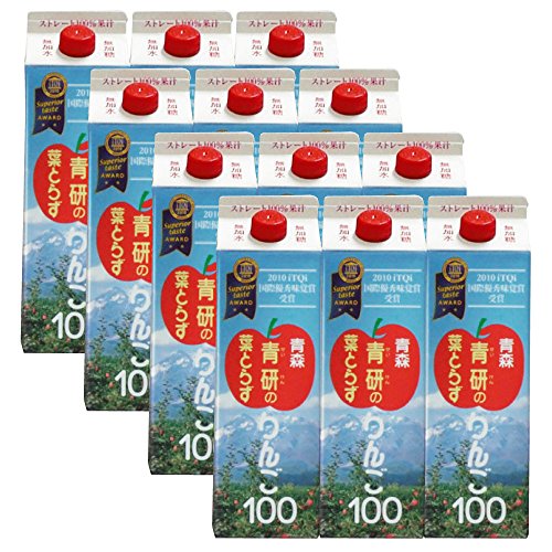 青研 葉とらず りんご100 ジュース 1000ml12本