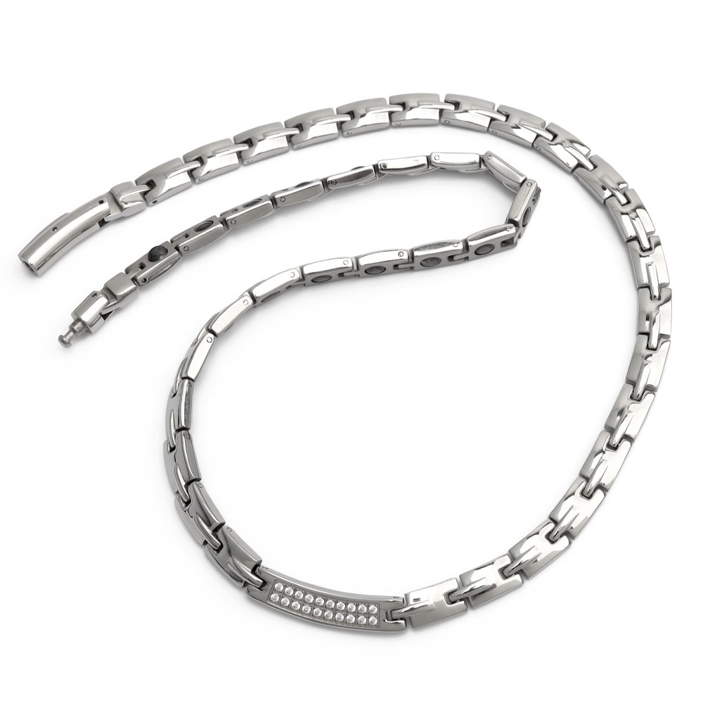 ステンレス 磁気ネックレス [n488-silver]