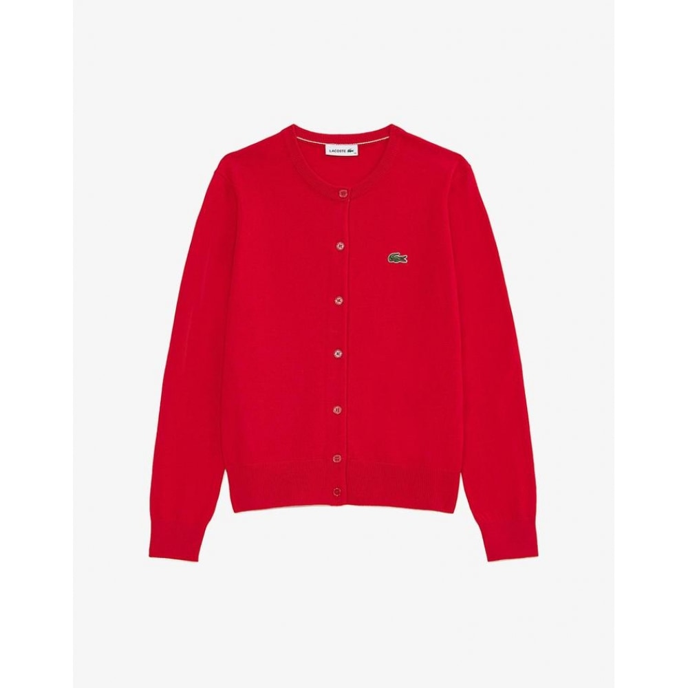 ラコステレディースベーシッククルーネックカーディガン AF122E-55N 240