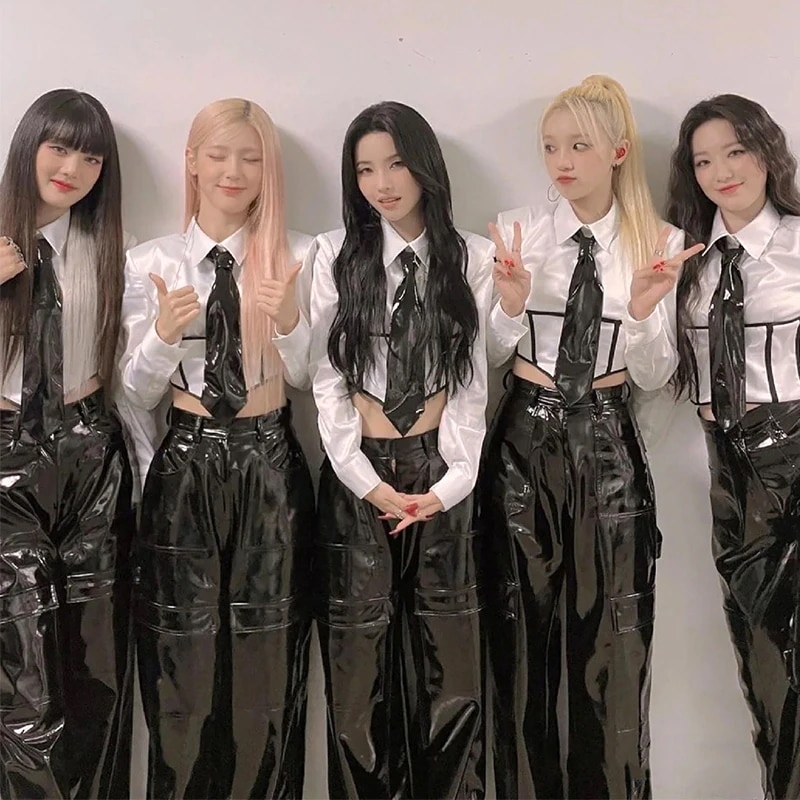 ギドルジャズダンスヒップホップjazzパフォーマンス衣装レザーパンツスーツ