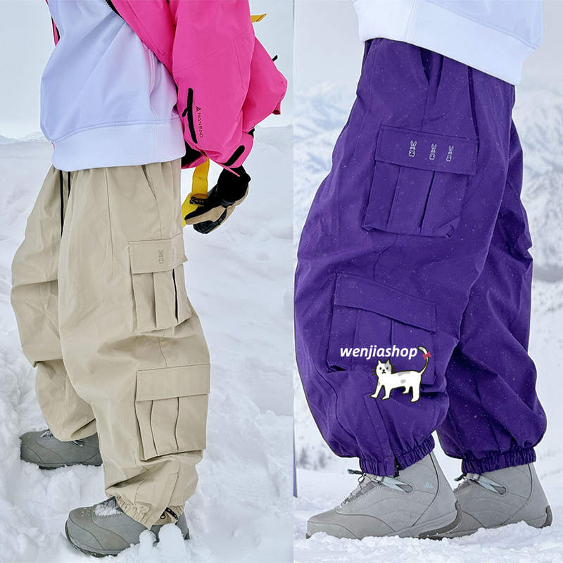 スノーボードウェア 2025 単品ボトムス メンズ レディース パンツ ズボン カーゴパンツ 無地 ゆったり 3L ウィンタースポーツ 韓国風 防水防寒 スノーウェア スキーウェア スノボウェア