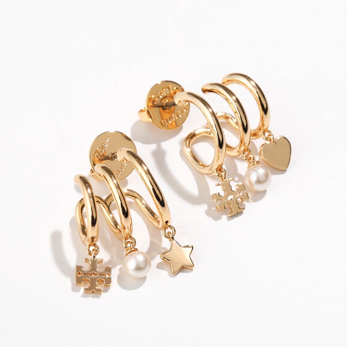 TORY BURCH トリーバーチ ピアス KIRA MULTI HOOP キラ マルチ フープ 160169 レディース アクセサリー パール 星 スター ダブルT 700
