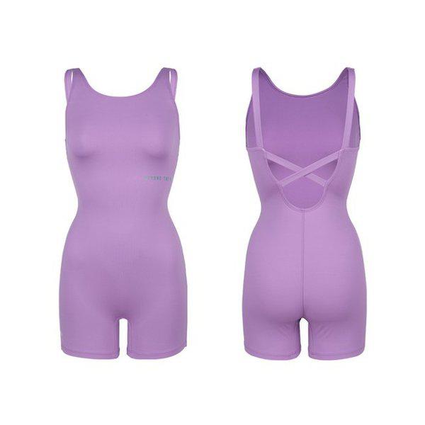女性 シンプル Uバック 2.5部丈 ハーフスイムウェア パープル RN-LF2F051-PP