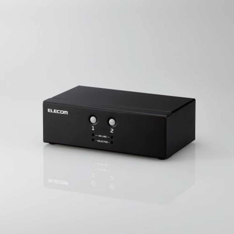 エレコム　ELECOM　KVMスイッチ パソコン2台 切替器 ディスプレイ端子 VGA マウス・キーボード端子 USB PS2 ( Win macOS 対応 ) バスパワー駆動　KVM-NVXSN2