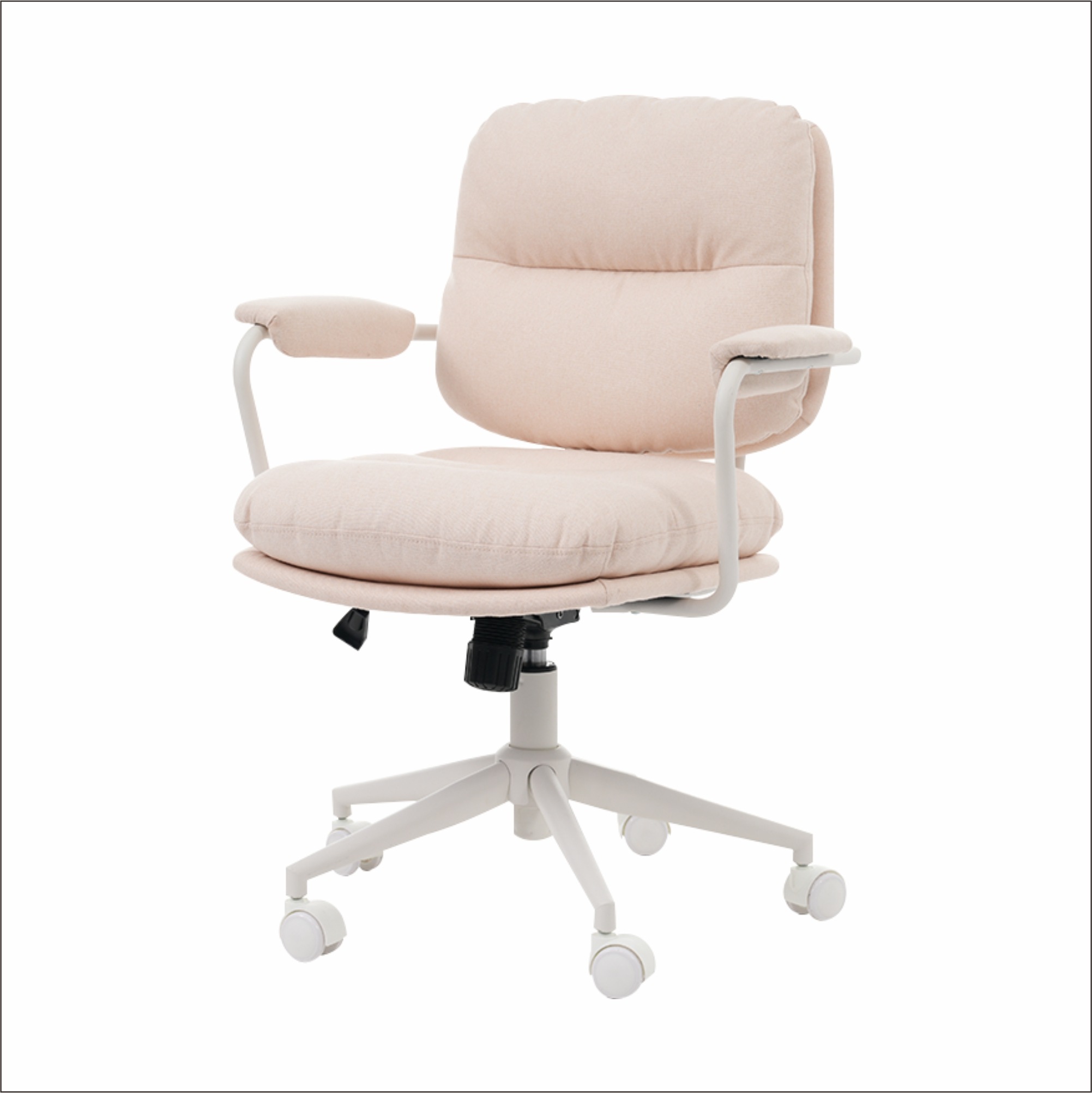 【国内発送&送·料·無·料】1490【ファブリック 】　ベージュ デスクチェア 在宅ワーク オフィスチェア おしゃれ 3Dソフトパッド　極上の座り心地　360回転 椅子 肘付 チェア 学習 かわいい 9,042円