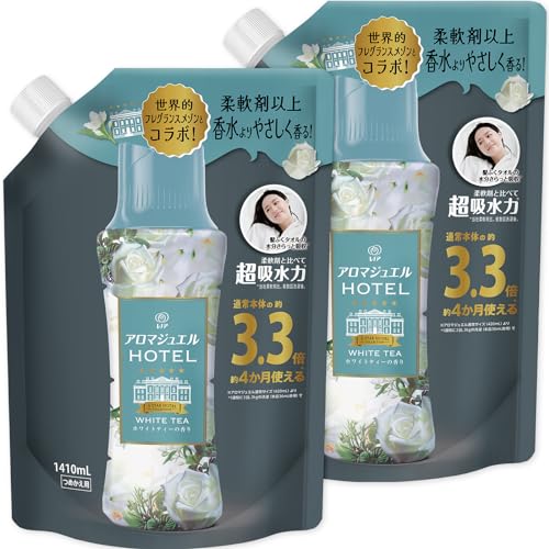 レノア ハピネス アロマジュエル 香り付け専用ビーズ ホワイトティー 詰め替え 1,410mL×2袋【まとめ買い】 [大容量]