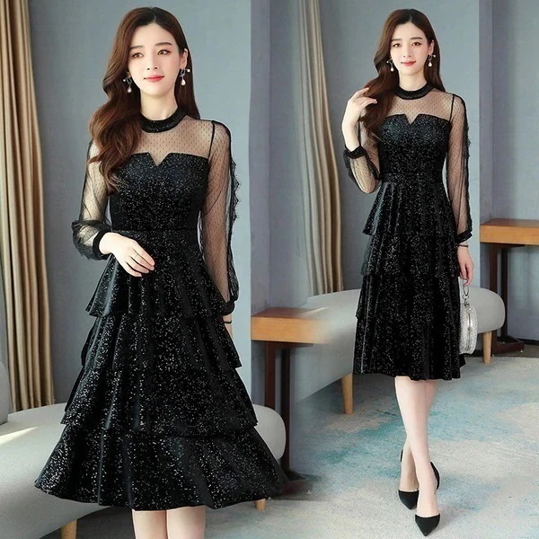 【新作登場】キャミワンピース メッシュ 切り替え ワンピース ドレス パーティードレス ウエスト引き締め 着痩せ ロングワンピース 二次会 ワンピースセット アップ 母の日