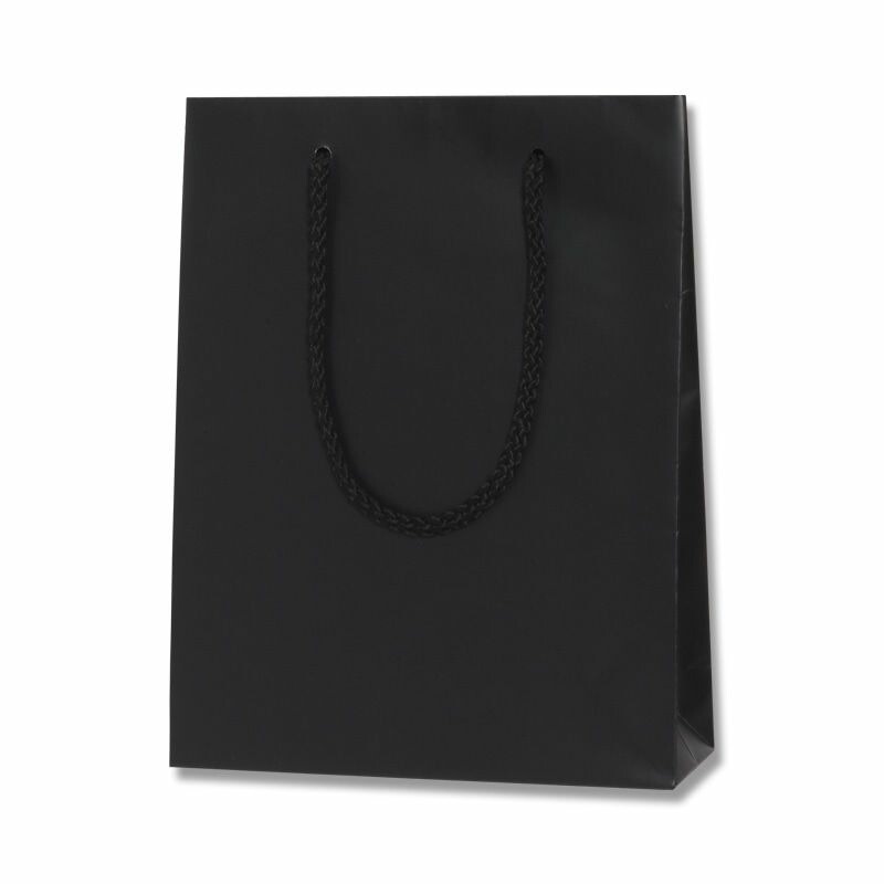 （まとめ買い）シモジマ HEIKO 手提げ紙袋 ブライトバッグ MM 黒MT（マットPP貼り） 10枚 幅185xマチ65x高240mm 006138375 [x3セット]