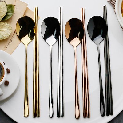 Qoo10] 韓国箸スプーンセット 全4カラー 韓国カ : キッチン用品