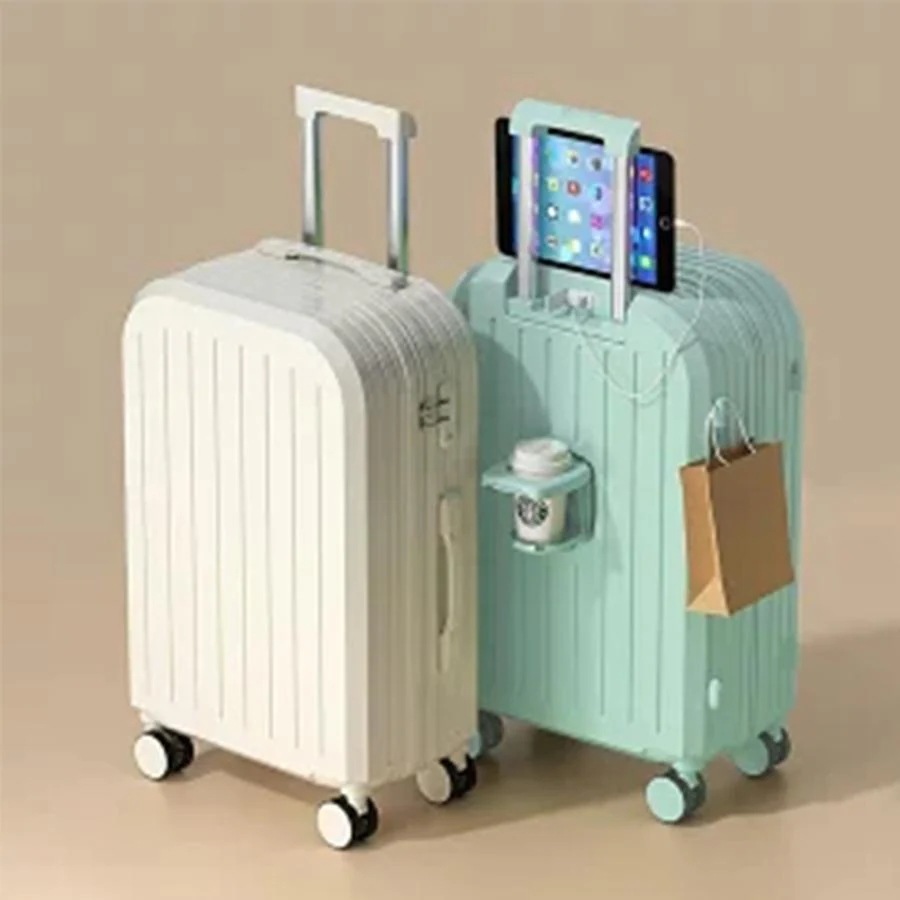 スーツ ケース USB ポート付き カップ ホルダー 機内 持ち込み 小型 S サイズ M 出張 2 泊 3 向き キャリー 旅行 充電 口 超軽量 大容量