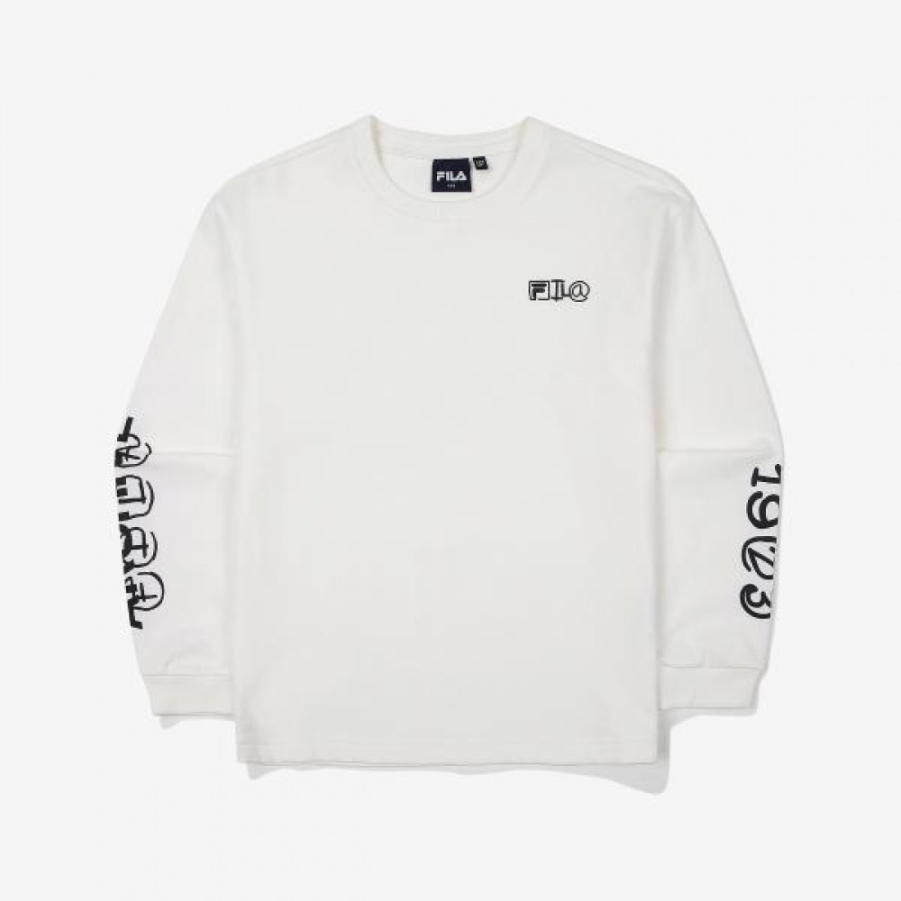 フィラキッズ ESSENTIALグラフィック長袖Tシャツ FK2RLF3201X_OWH