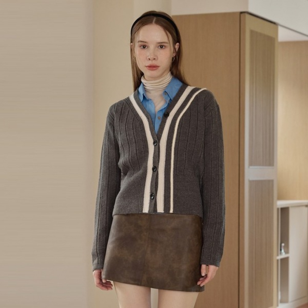 (リアーナニューヨーク) ラインポイントニットカーディガン RRIQCD010