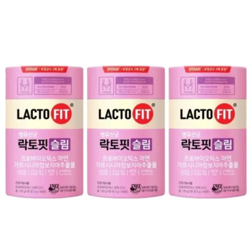 [1+1+1]LACTOFIT 生乳酸菌 スリム ダイエット 60砲 3個/ダイエット乳酸菌 体脂肪管理 腸の健康 サポート プロバイオティクス 生乳酸菌 コラーゲン 美容 美肌 美 白 毛穴 韓国健