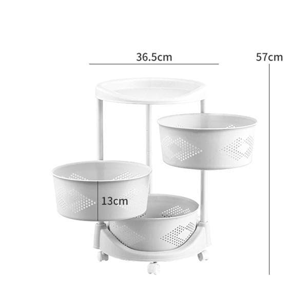 多層回転収納シェルフラックバスルーム収納シェルフ頑丈モバイル多機能キッチンオーガナイザーベッドルーム