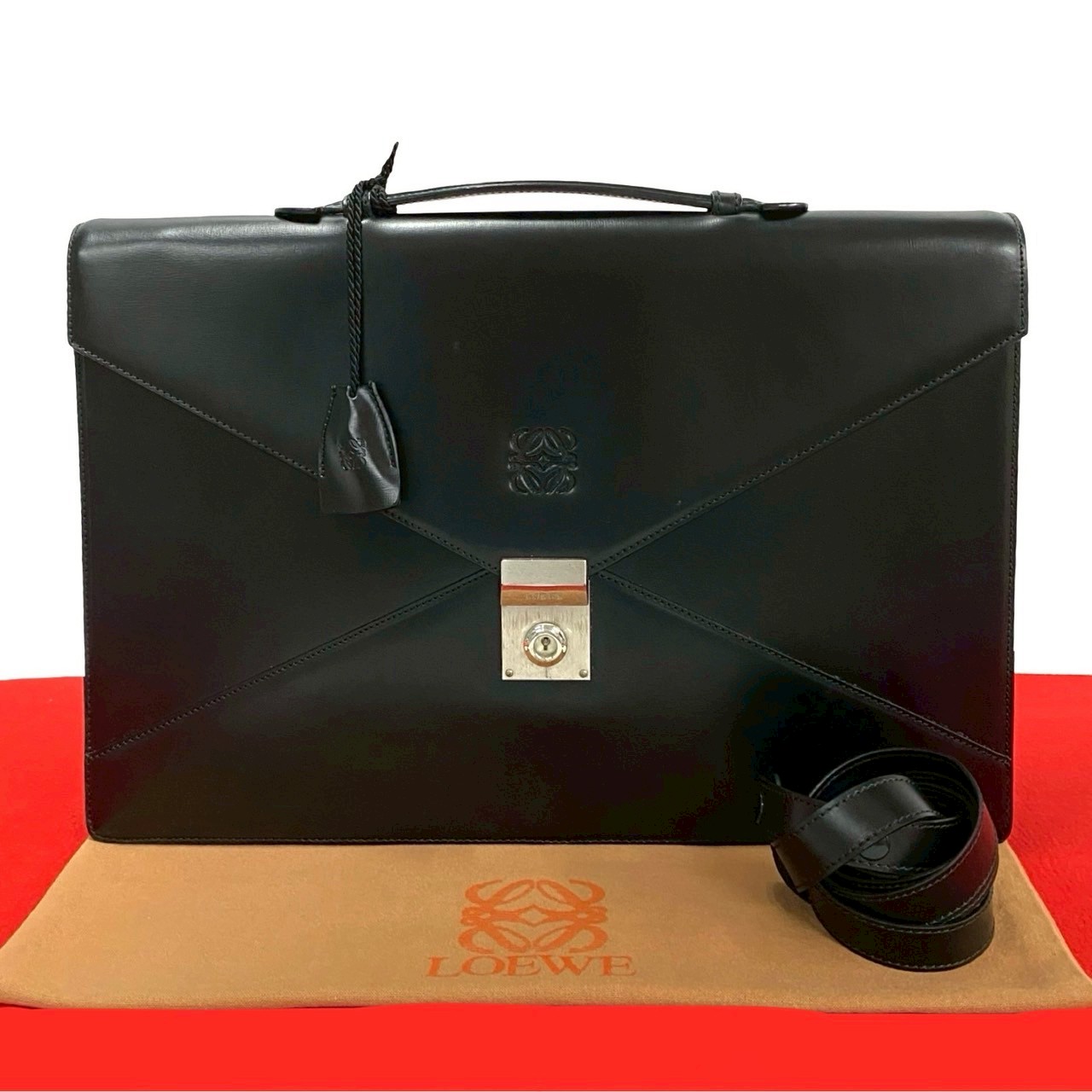 ヴィンテージ アナグラム ロゴショルダーバッグ レザー ブラック 86242