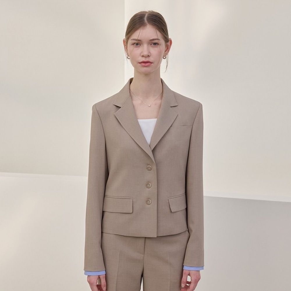 [リアーナニューヨーク] カフポイントテーラードジャケット_キャメルベージュ