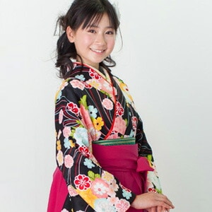 レンタル７泊８日 卒業式 袴 レンタル 小学生 女の子 ジュニア卒業式袴レンタルセット ひな祭り 着物 衣装 花 レトロ モダン 黒