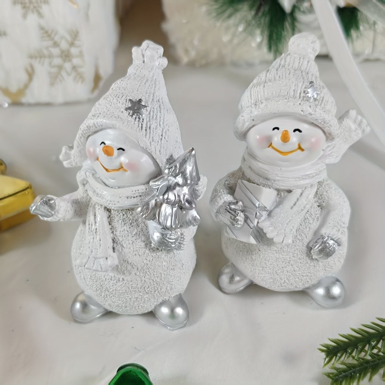クリスマス オブジェ 置物 雪だるま 2個セット 可愛い ガーデンオーナメント インテリア 冬オブジェ インテリア雑貨 室内 寝室 玄関 庭 ガーデニング プレゼント ギフト 樹脂 クリスマス装飾ty 5,178円