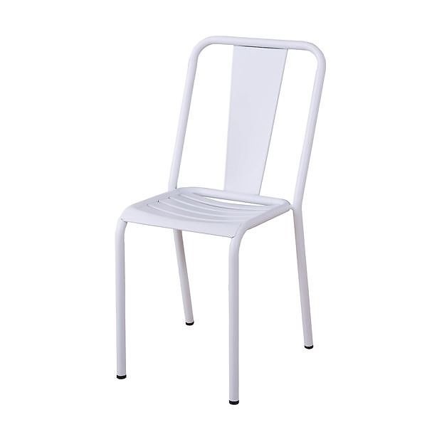 スチールチェア/スタッキングチェア ホワイト 座面高44cm スチールフレーム ディスプレイ用品 什器 インテリア家具