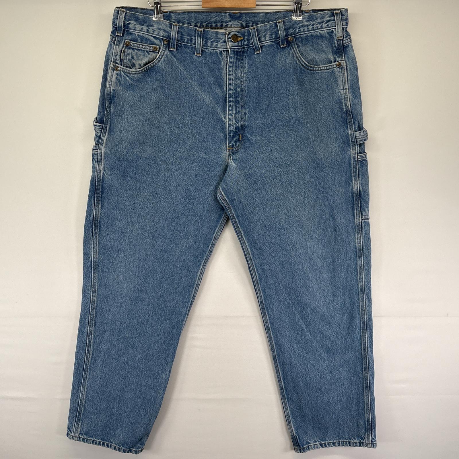 古着 デニムパンツ ペインター ワーク 大きいサイズ ワンポイントロゴ ハンマーフック w44 L32 ブルー メンズ
