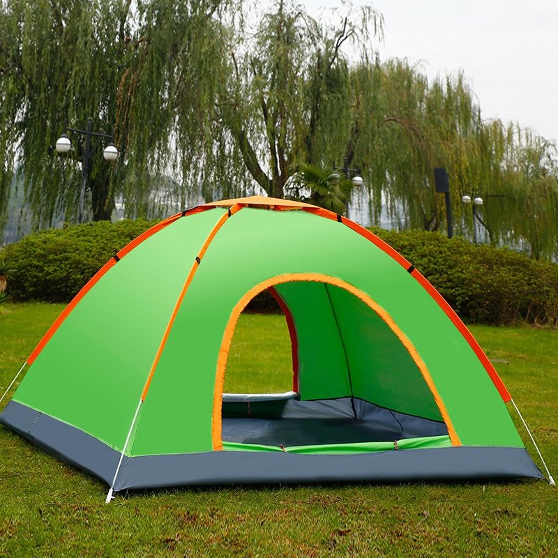 自動テント シングル ダブル アウトドア 2人 3-4人 アウトドア 登山 カップル キャンプ 迷彩スーツ 超軽量 防雨