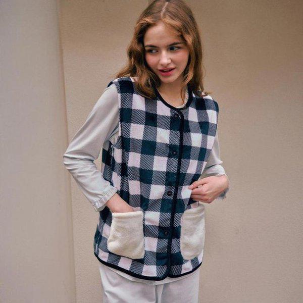 ソルブ ミンク スパン チェック捺染ベスト[] SEV259WF