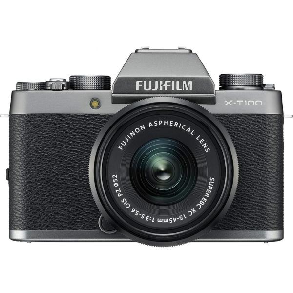 中古】フジフィルム FUJIFILM X-T100レンズキット ダークシルバー X 