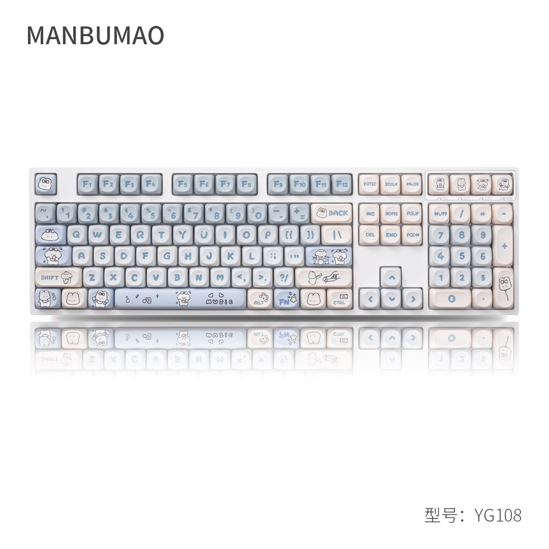 LEDゲーミングキーボード10 メカニカルキーボードサイレント麻雀トーン 3 モード有線 女の子かわいいテーマモアキーキャップ