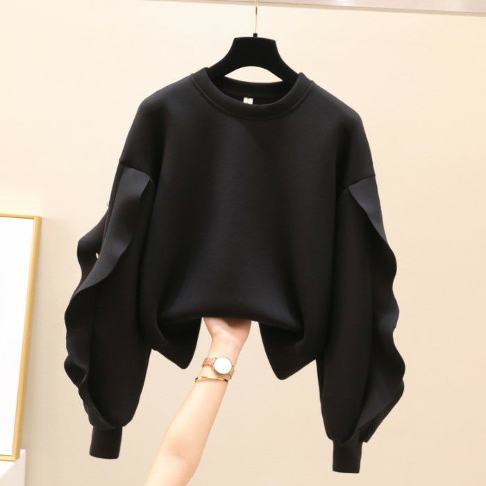 年 秋冬 新作 3color フリルスリーブ ボンディング　プルオーバー