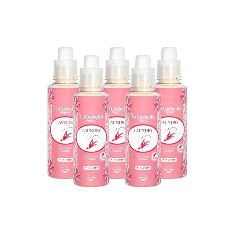 ラ コルベイユ 柔軟剤 オーガニック 本品 オーキッドの香り 600ml 洗濯 部屋干し ノンシリコン 天然植物由来 ランドリー 公式 5本セット
