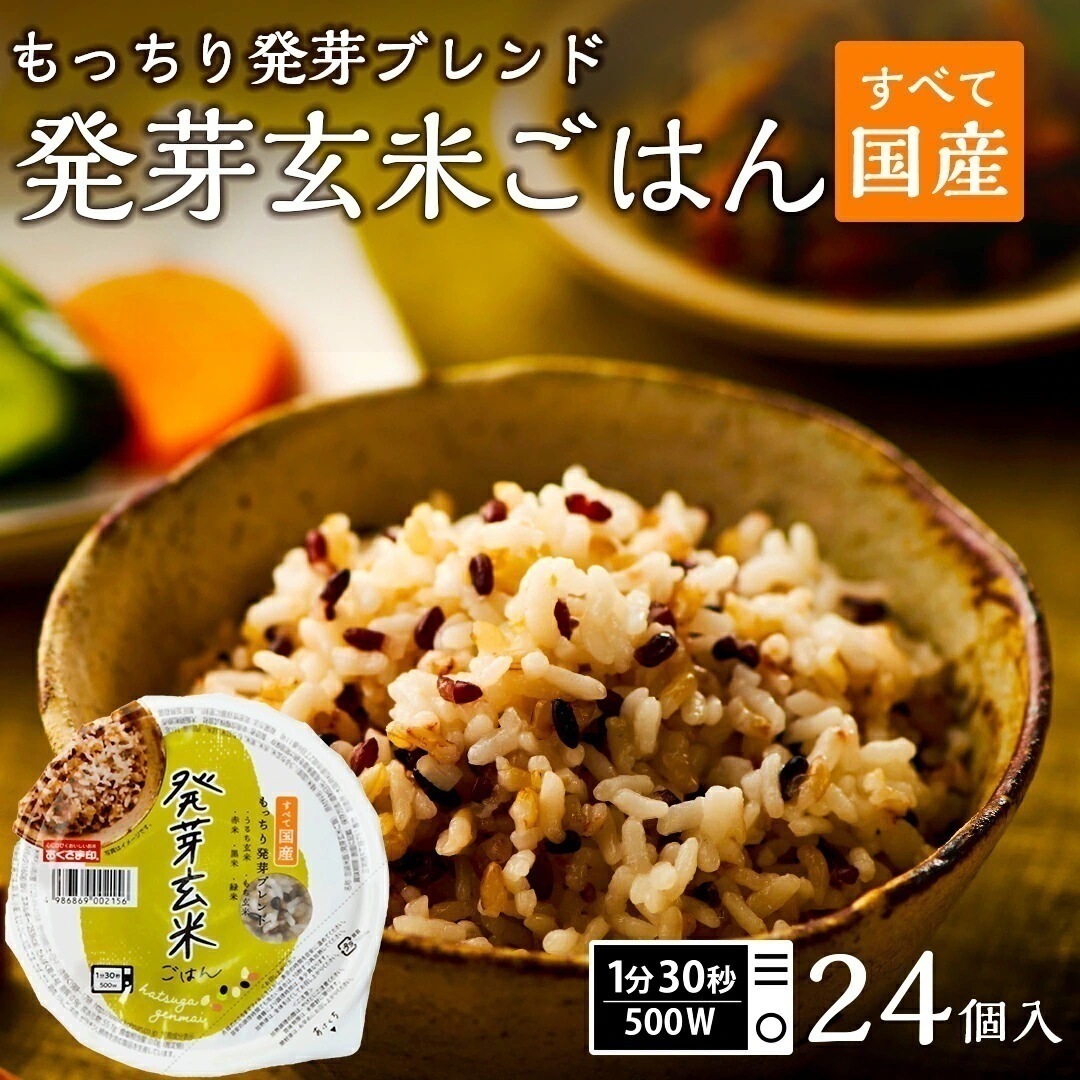 ご飯パック 【国産雑穀】 発芽玄米ごはん 24個セット 160g おくさま印 お米 無添加 国産 送料無料