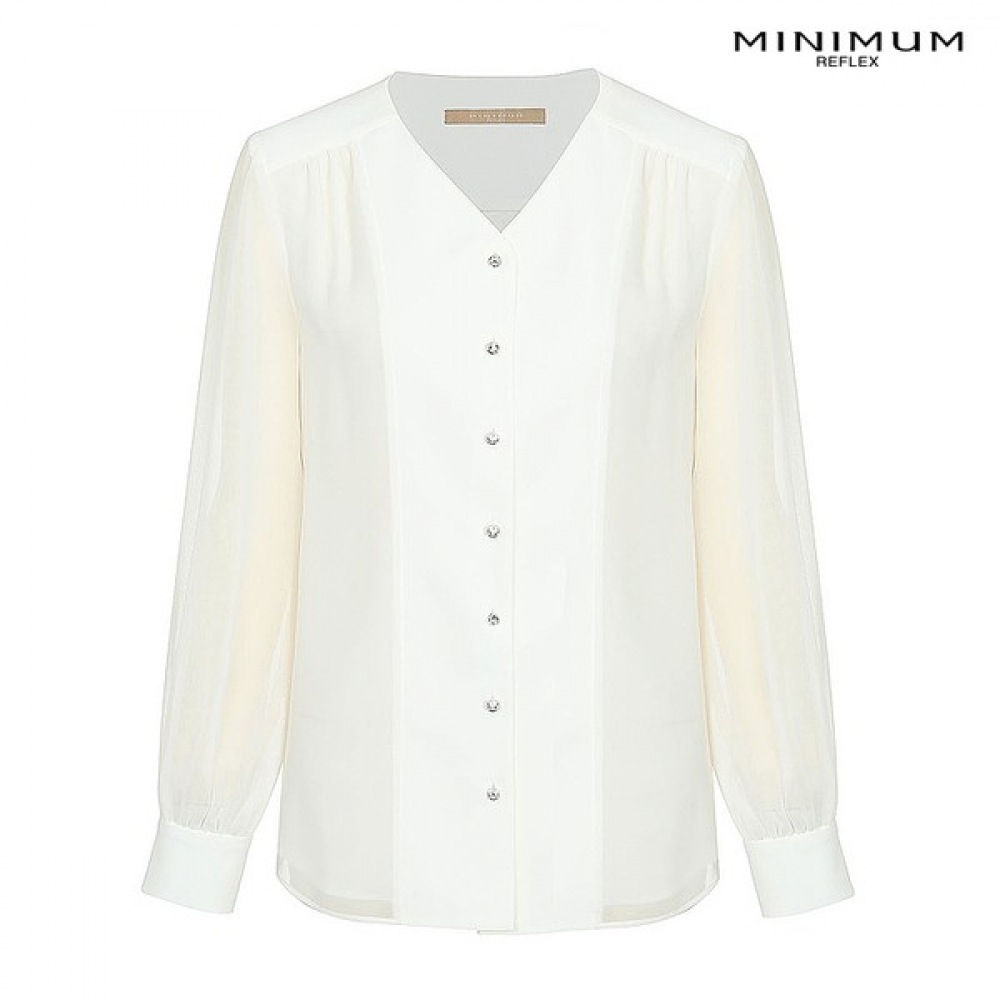 (ミニマル) Vネックシフォンブラウス MXBAWB3090-IV 11,182円
