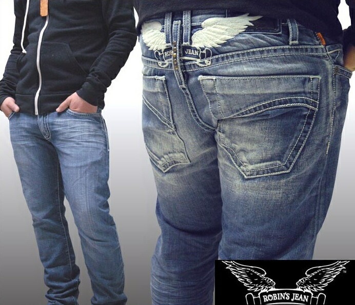 ロビンズジーン メンズ デニム ローライズ ストレート パンツ ROBIN S JEAN MED WASH PFD WING 114 safari サファリ LEON レオン オーシャンズ 掲載 ハイ